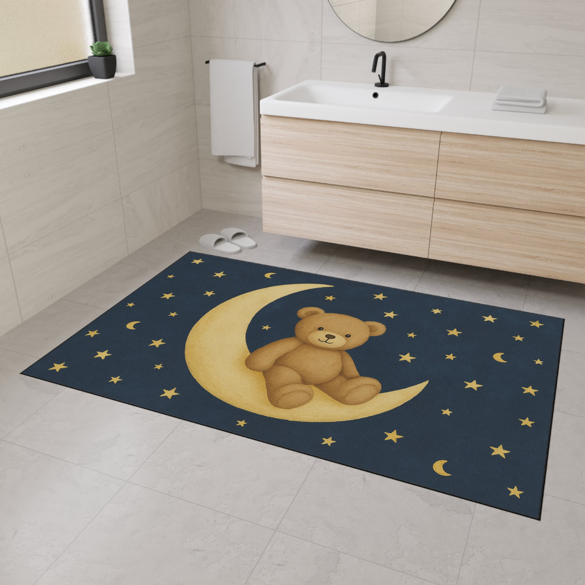 To the Moon – Starfield Heavy-Duty Floor Mat | Celestial Nursery & Play Rug