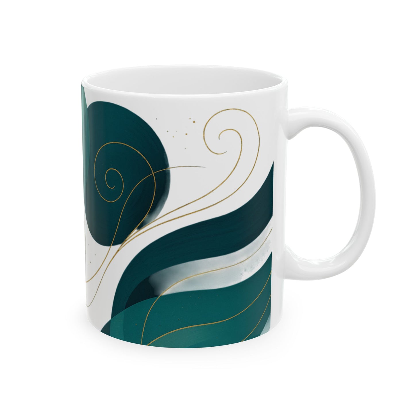 Ocean Mist 4- Colección Soulful-Taza de café con remolino abstracto (325 ml y 444 ml)
