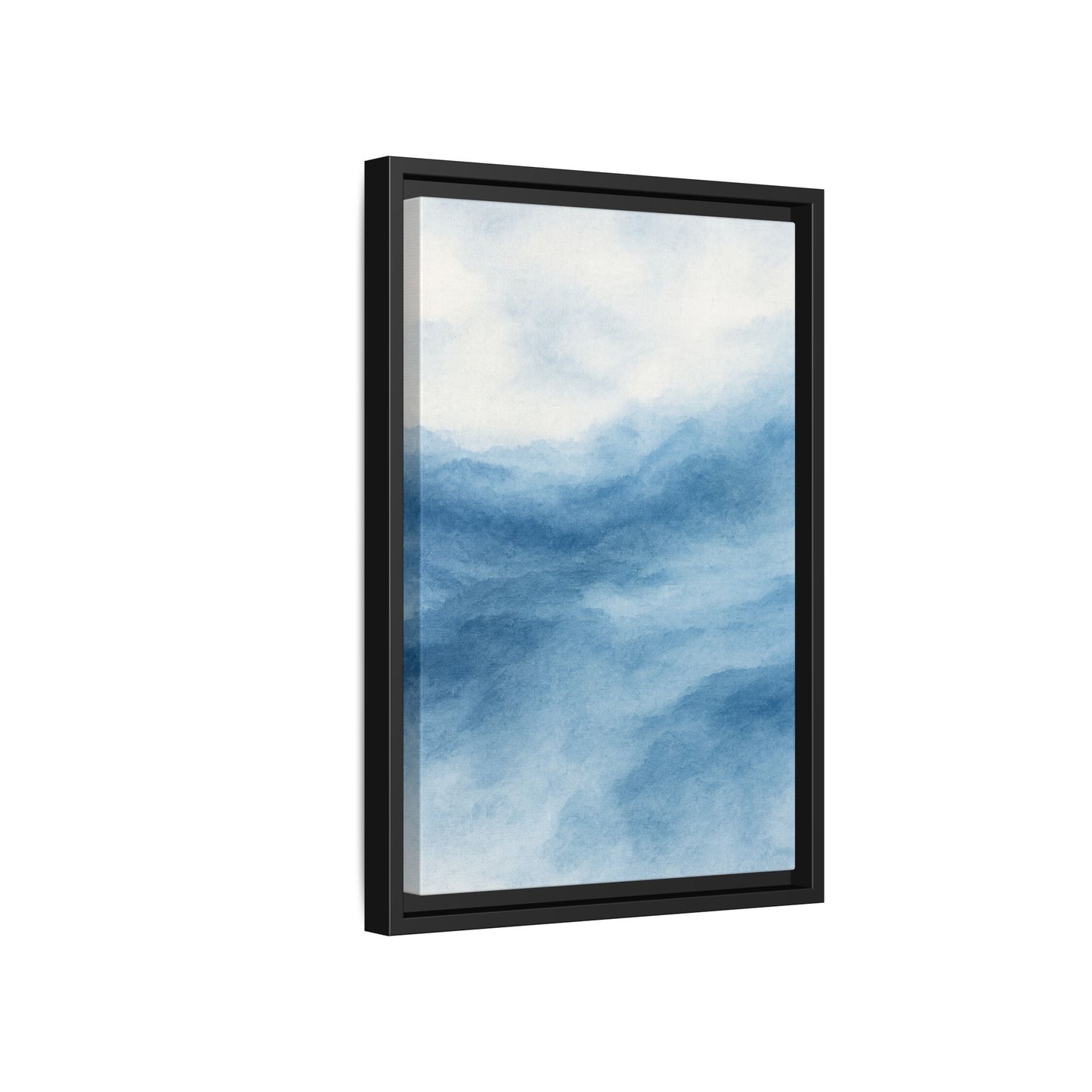 Coastal Whispers 2-Watercolor Abstract Matte Canvas Framed Wall Art