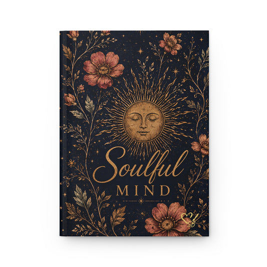Soulful Mind Hardcover Journal — Sun & Floral Lined Notebook for Reflection, Gratitude, & Spiritual Journaling