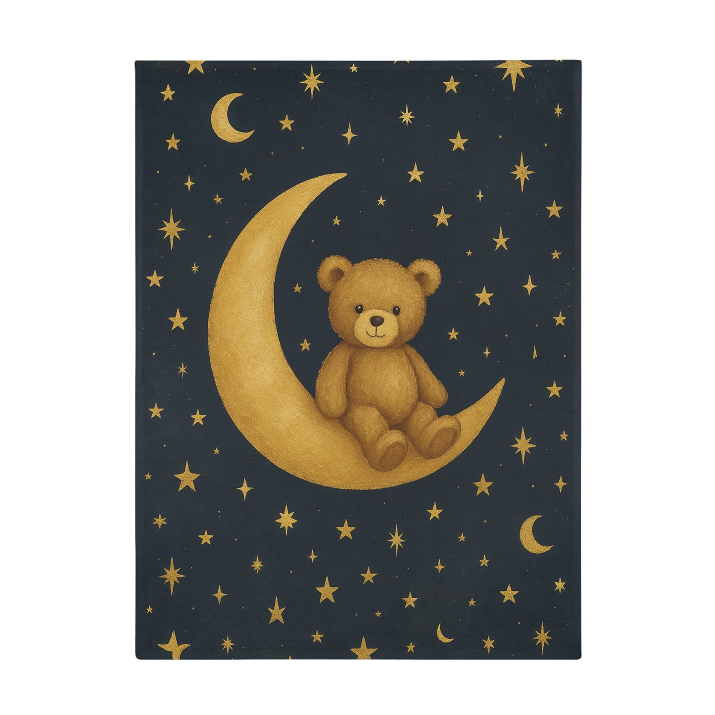 Manta de felpa aterciopelada "A la Luna" — Sueños celestiales-Manta para bebé de noche estrellada y acogedora