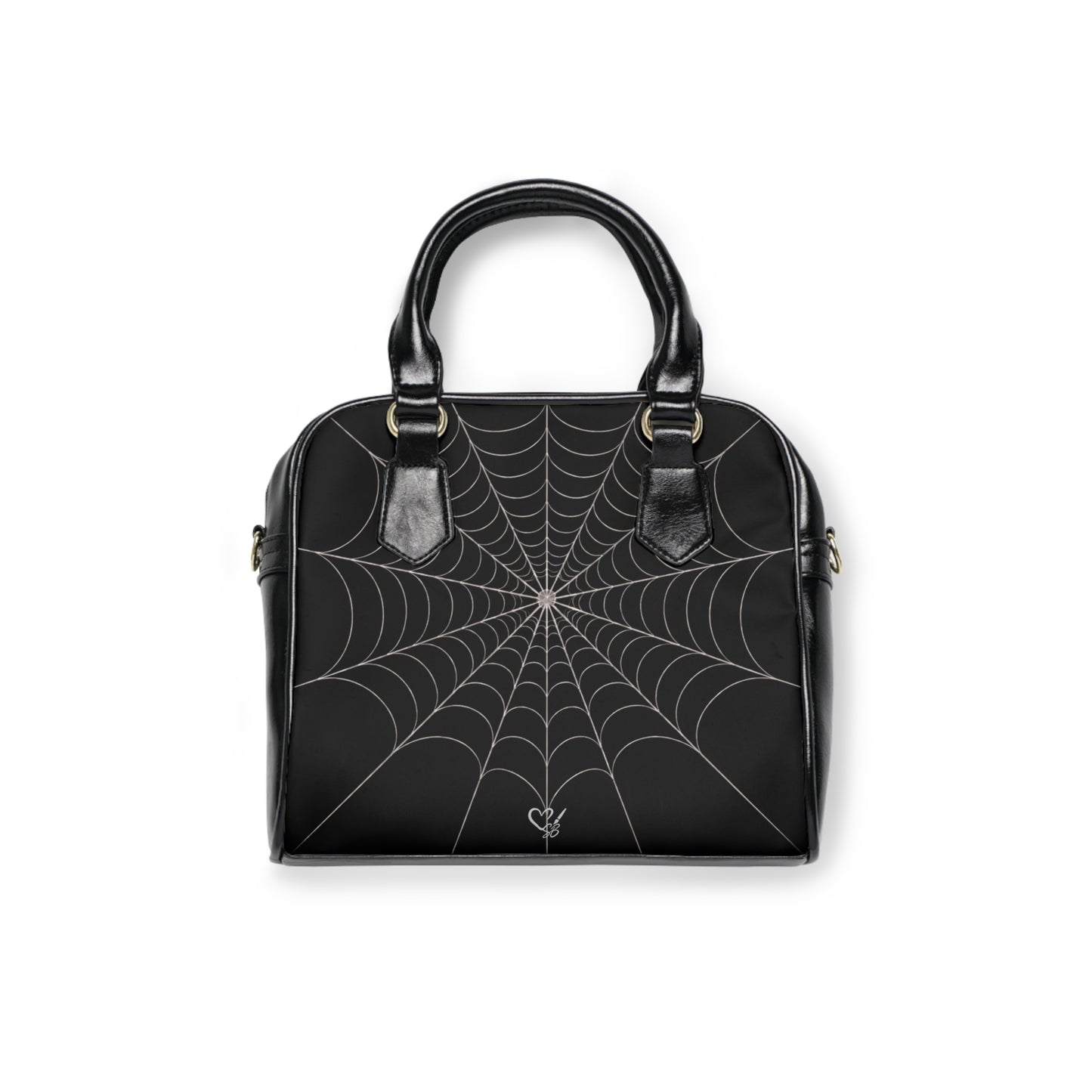 Core- Spiderweb Shoulder Handbag — Gothic Black Web Pattern Purse