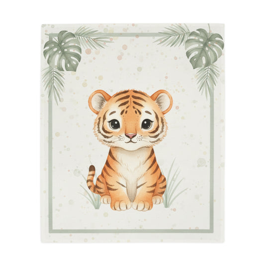 Baby Safari Plush Blanket - Baby Tiger -Coordinates with Baby Safari nursery items Baby