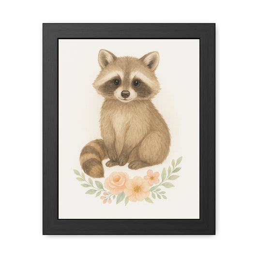 Racoon-Woodland Friends Country Chic Framed Poster