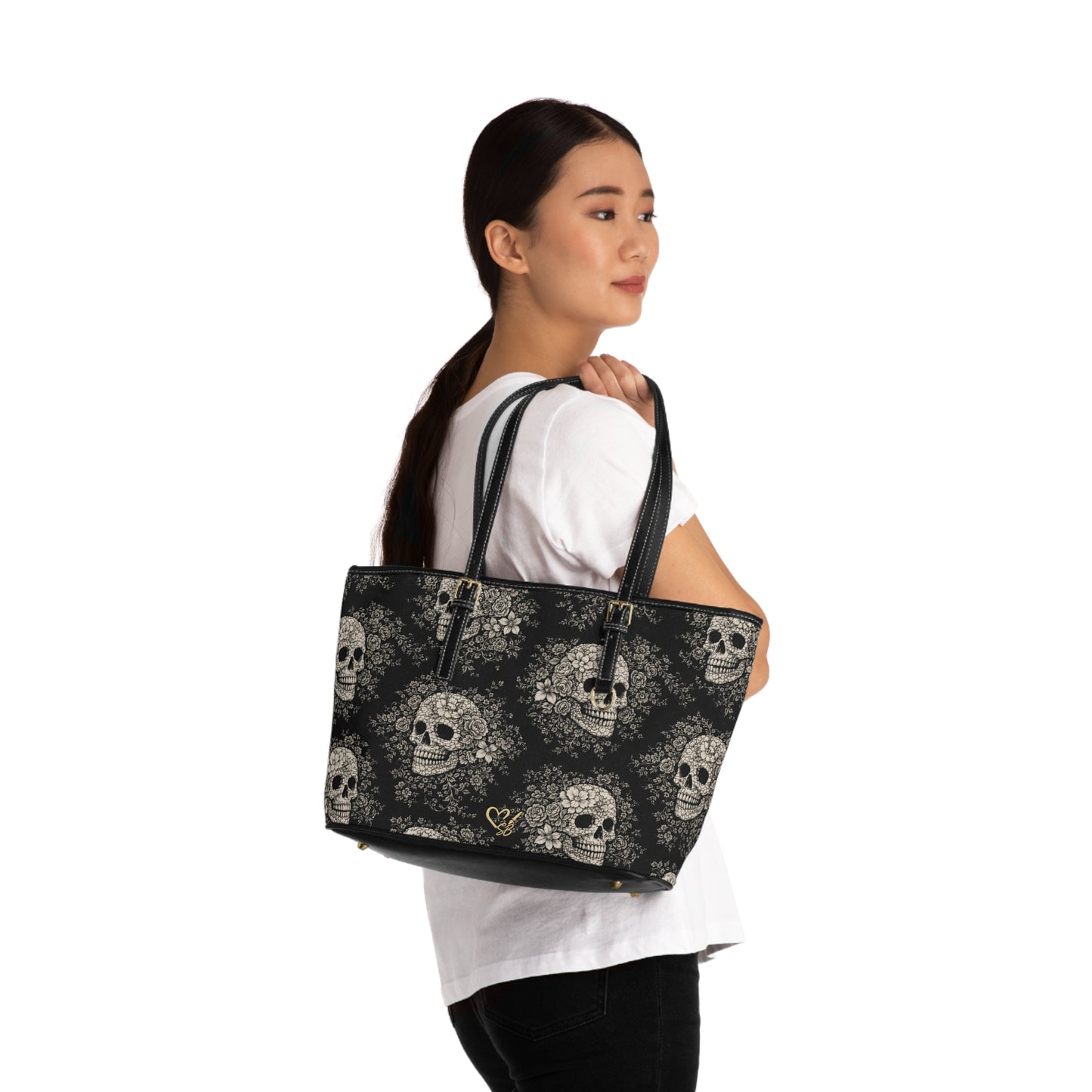 Bolso tote de cuero PU Requiem Bloom - Bolso de hombro gótico
