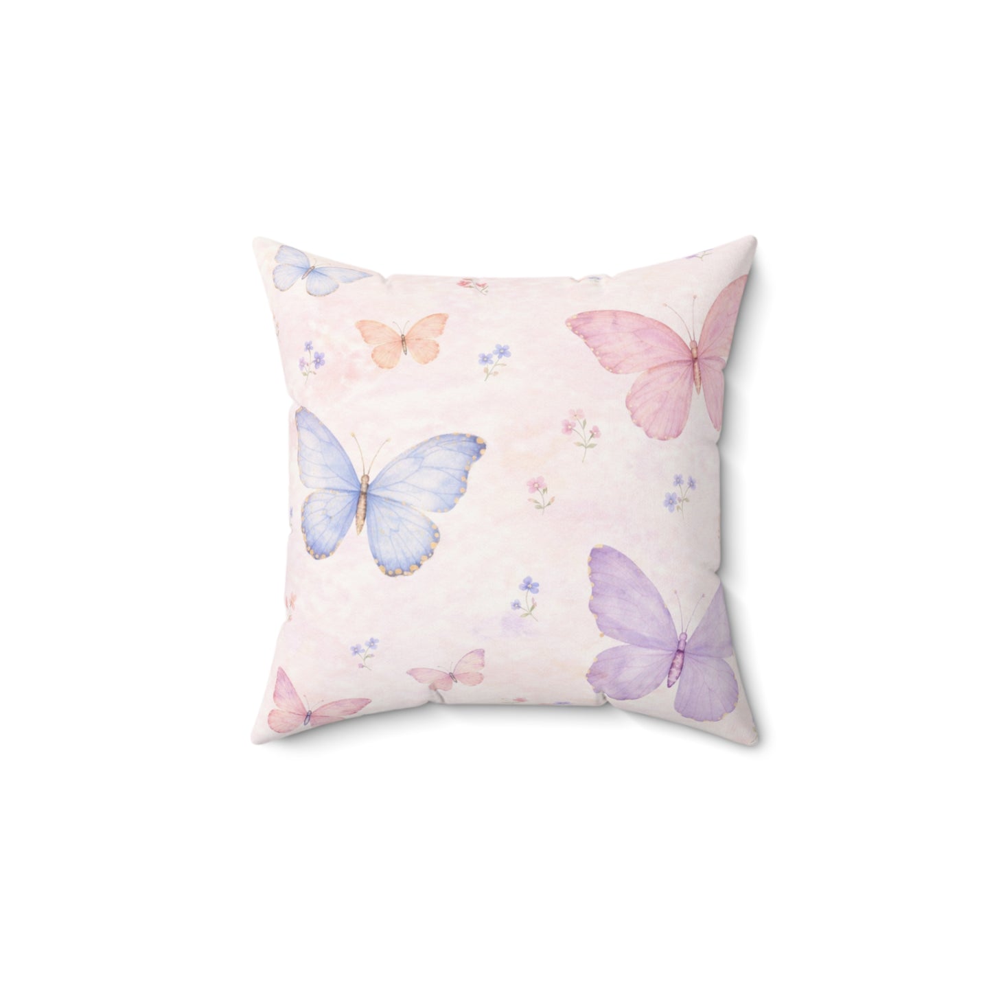 Cojín Cuadrado de Antelina Mariposa Rosa