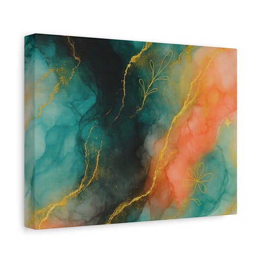 Angled view of Fairy Garden canvas print showing the artwork continuing around the wrapped edges.