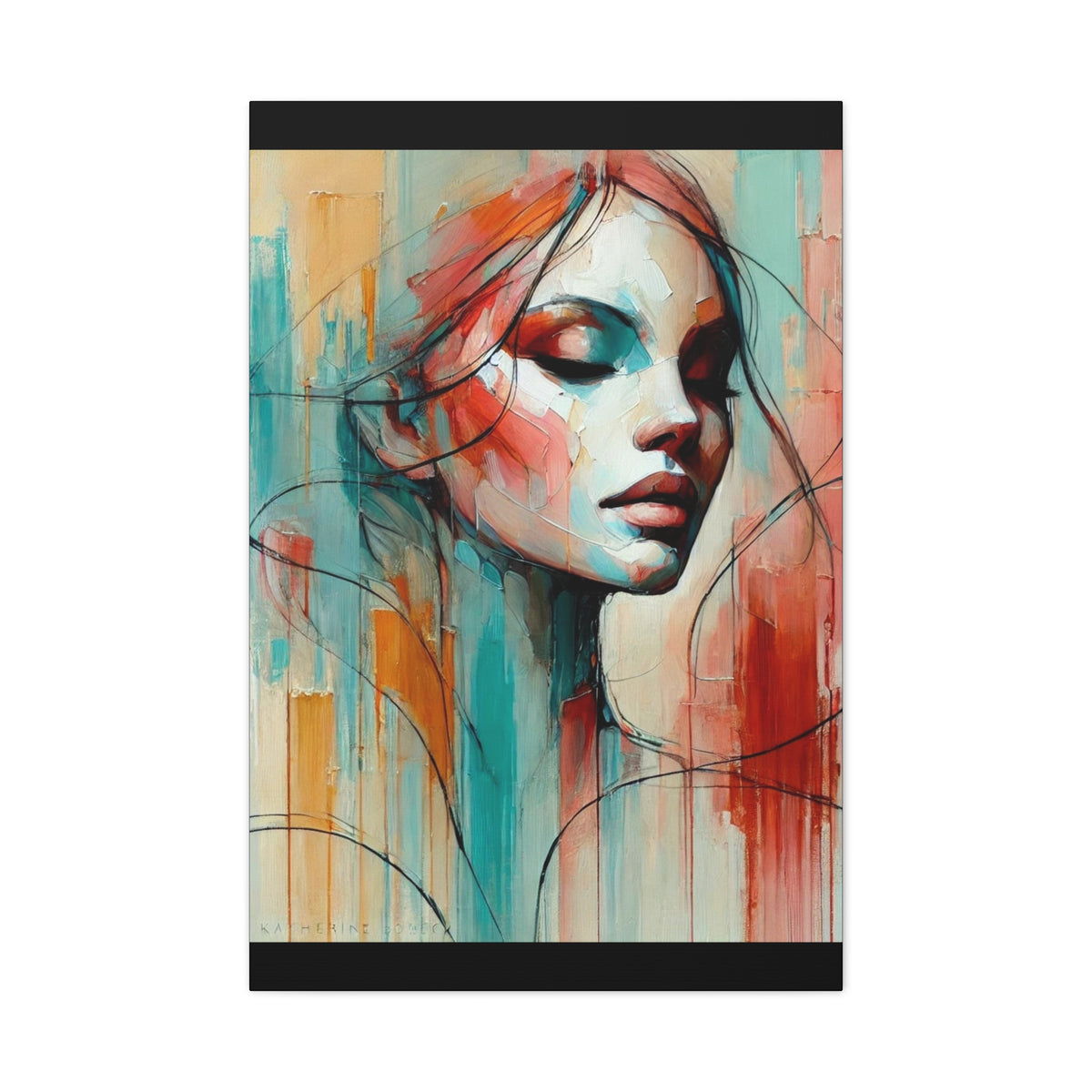 Serenity - Lienzo de Arte - Estampado Abstracto Femenino - Obra de Arte Relajante y Moderna