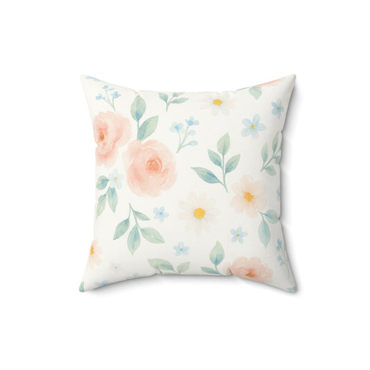 Woodland Friends Country Chic Faux Suede Square Pillow=Two Tone