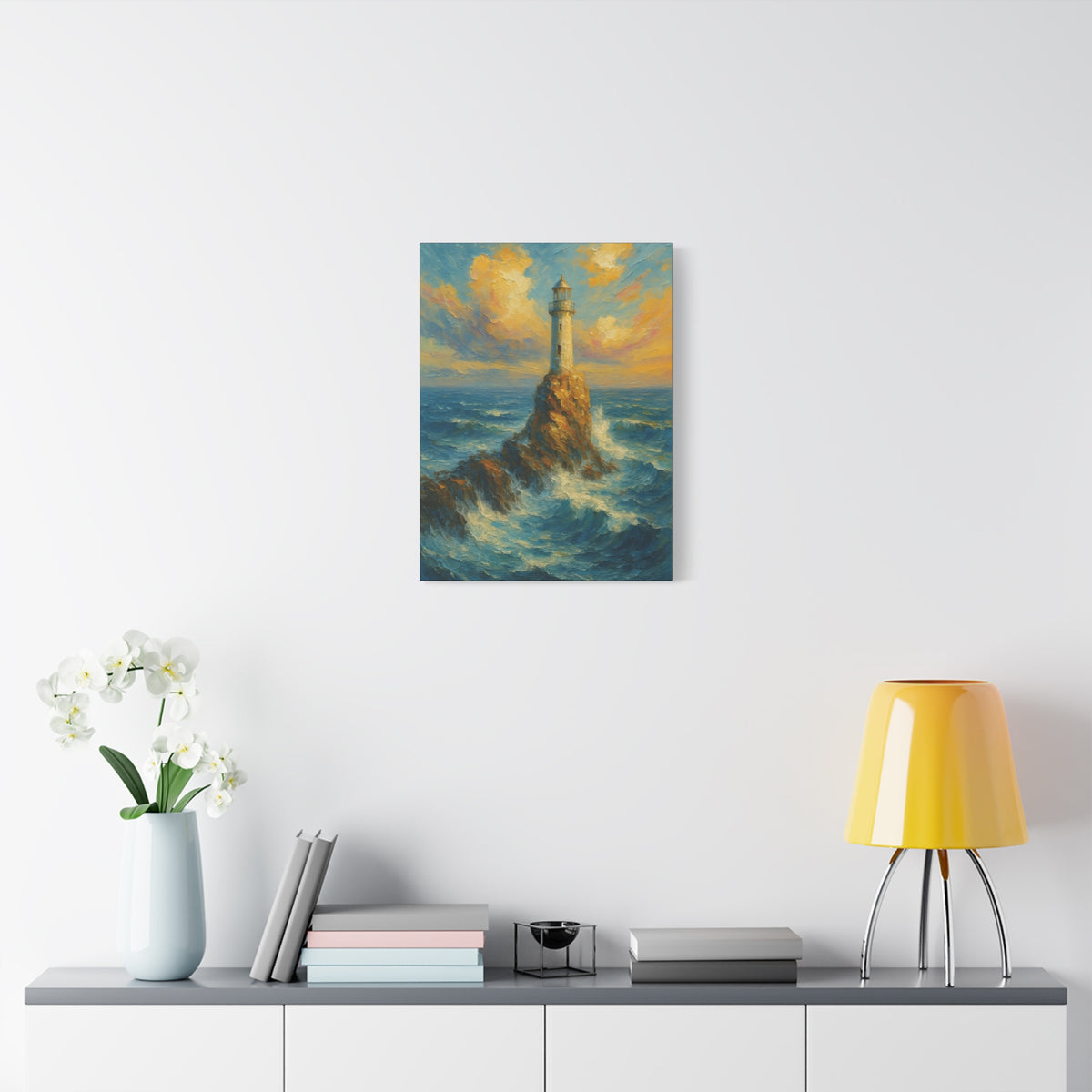 Lighthouse Ocean Canvas Print — Matte Stretched Wall Art