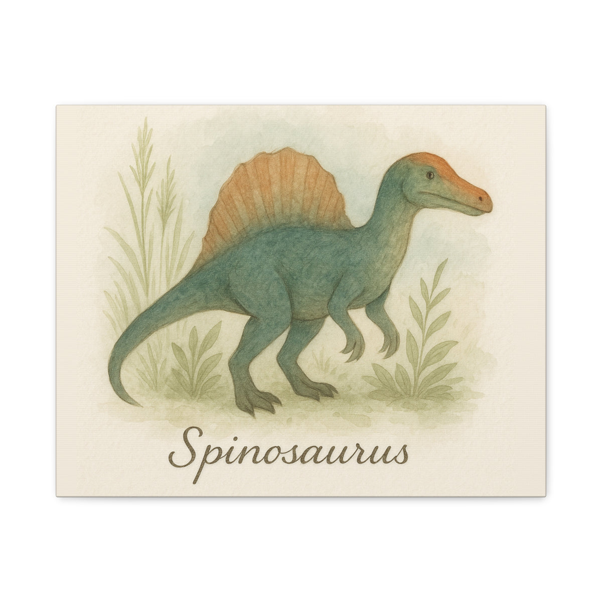 Spinosaurus Canvas Wall Art — Matte Stretched Dinosaur Print