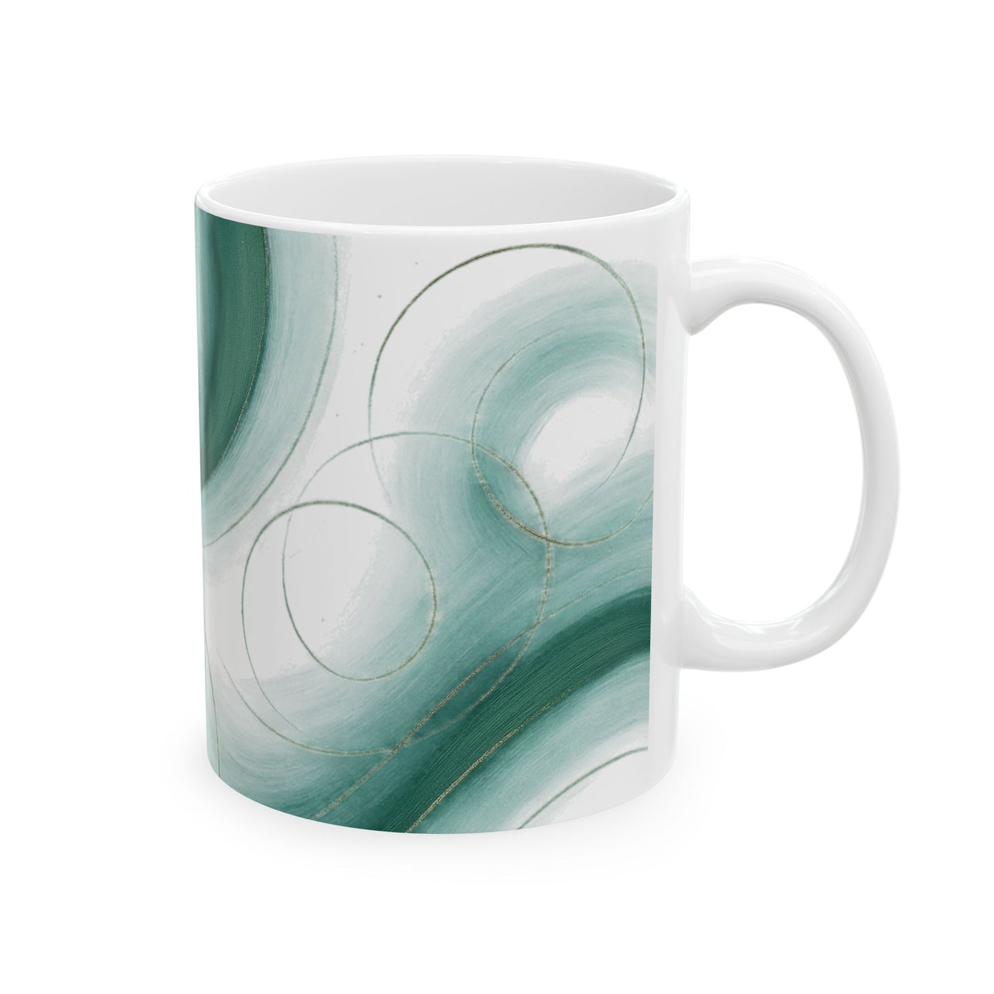 Bruma Marina, Colección Alma 3 — Taza de café con remolino abstracto (325 ml y 445 ml)