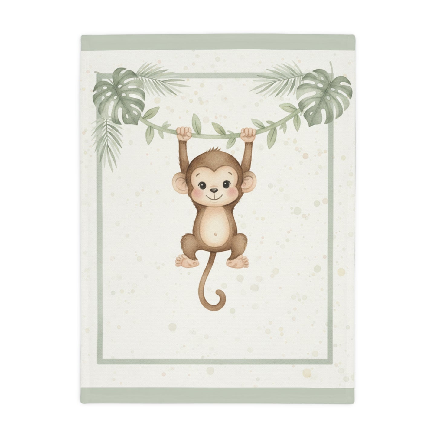 Baby Monkey  2- Baby Safari Plush Blanket -Coordinates with Baby Safari nursery items Baby