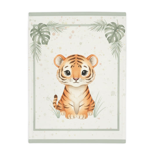 Baby Safari Plush Blanket - Baby Tiger -Coordinates with Baby Safari nursery items Baby