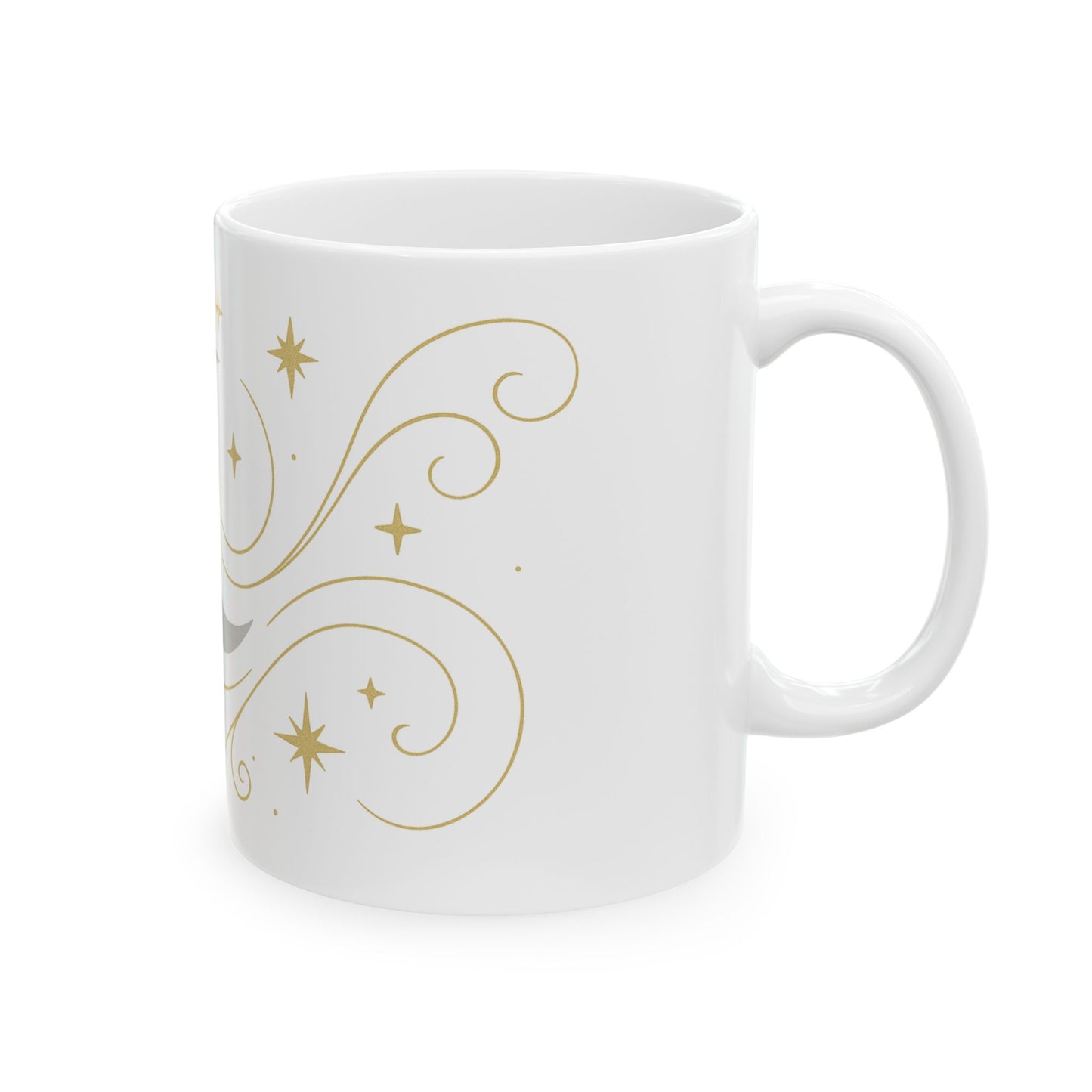 Taza de cerámica Luna y estrellas celestiales — Taza de café astrológica de 11oz/15oz