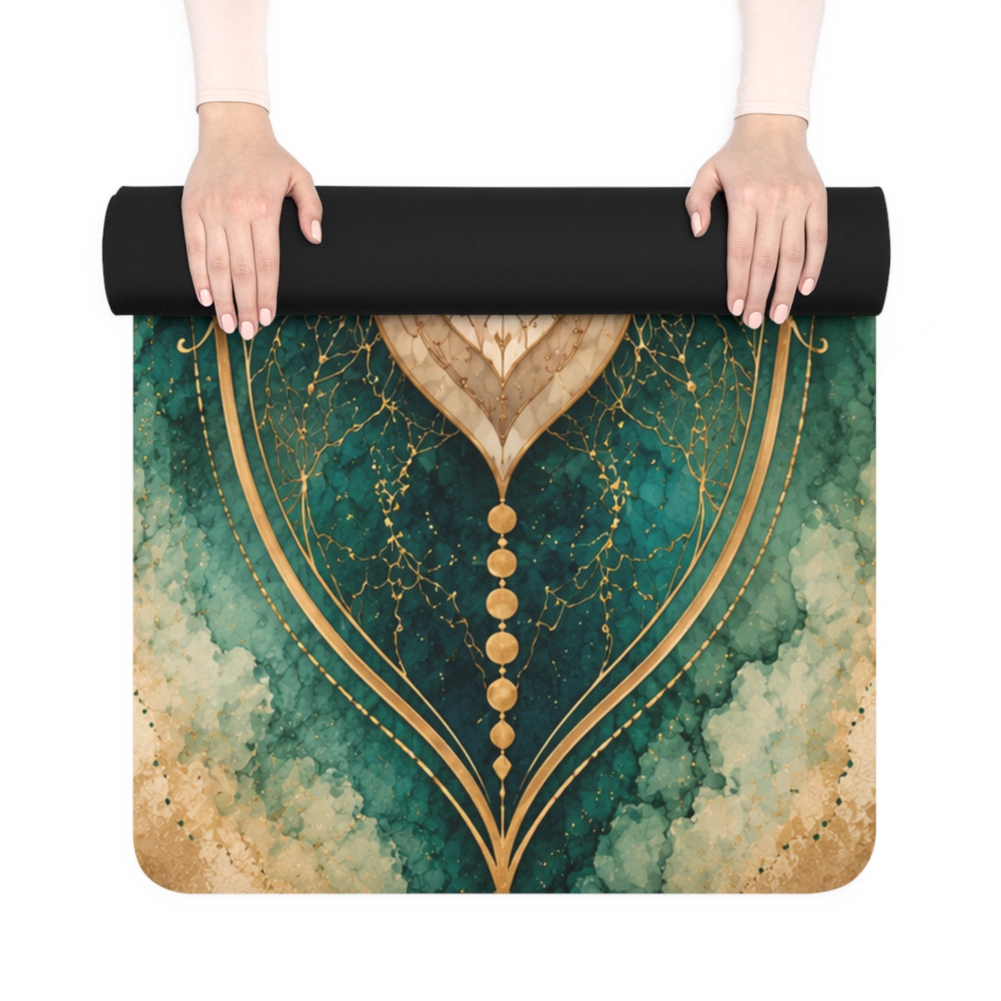 Lotus Mandala Rubber Yoga Mat — Non-Slip Eco-Friendly Exercise Mat