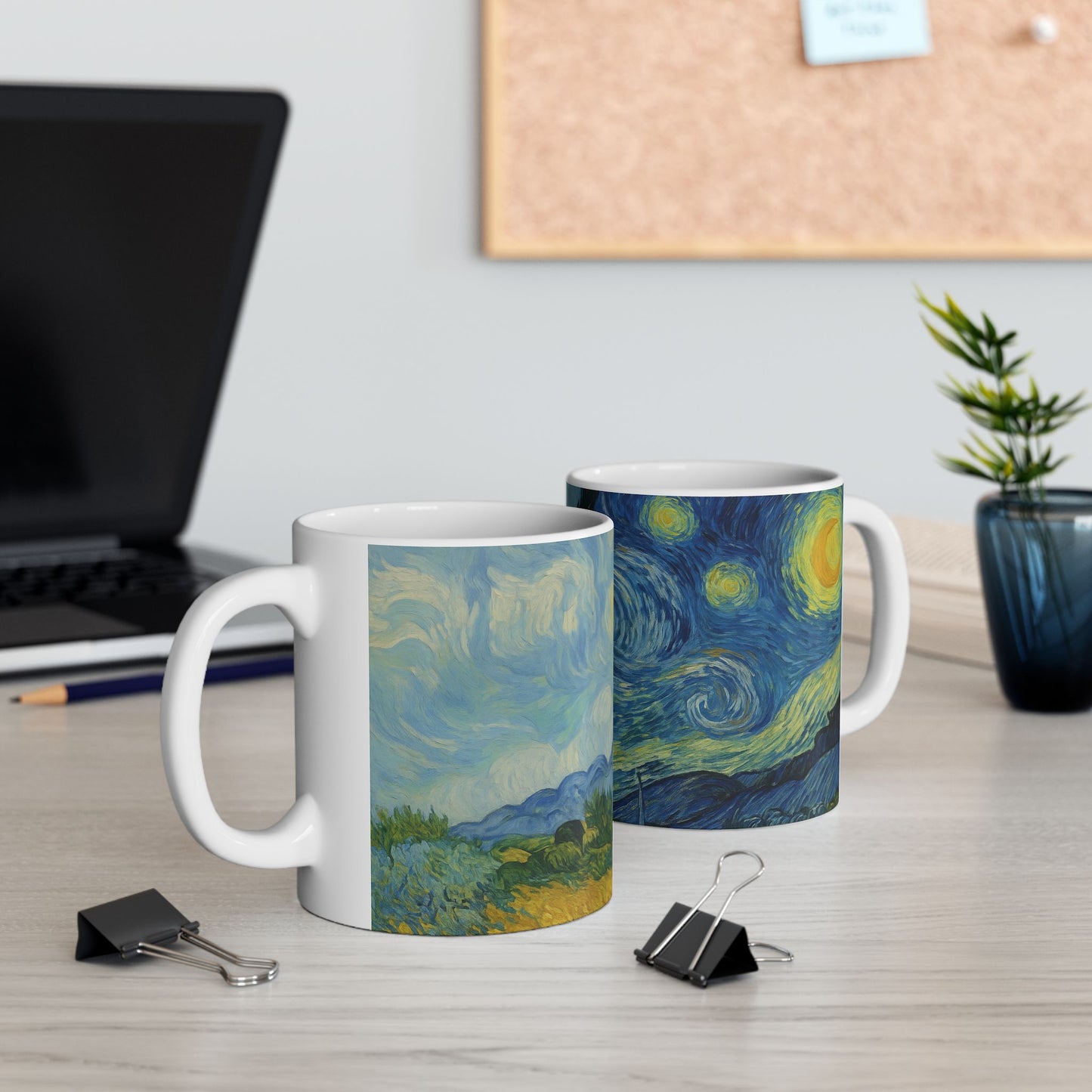 Taza de cerámica Van Gogh Landscape 3 - Ecos de los Maestros - Taza de café con prado y cielo serenos (11oz, 15oz)