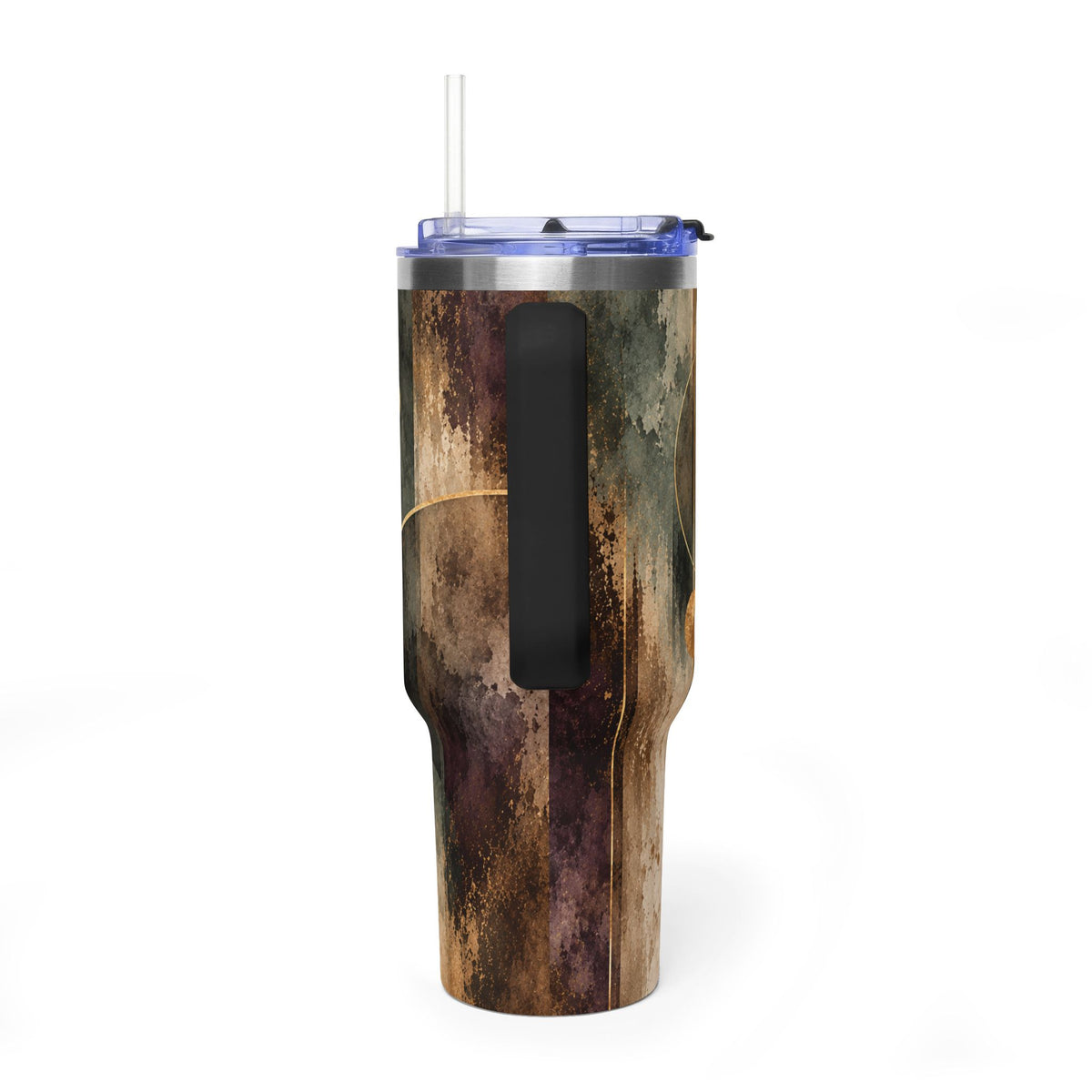 Lunar Rings 40oz Tumbler — Abstract Moon Phase Vacuum Mug