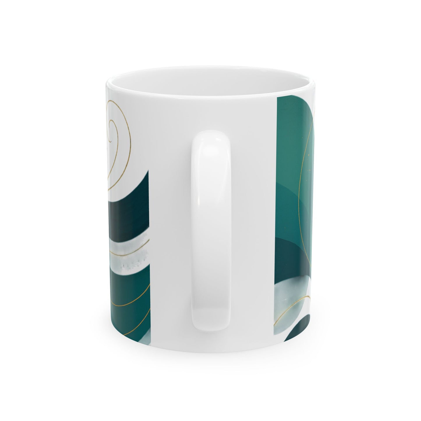 Ocean Mist 4- Colección Soulful-Taza de café con remolino abstracto (325 ml y 444 ml)