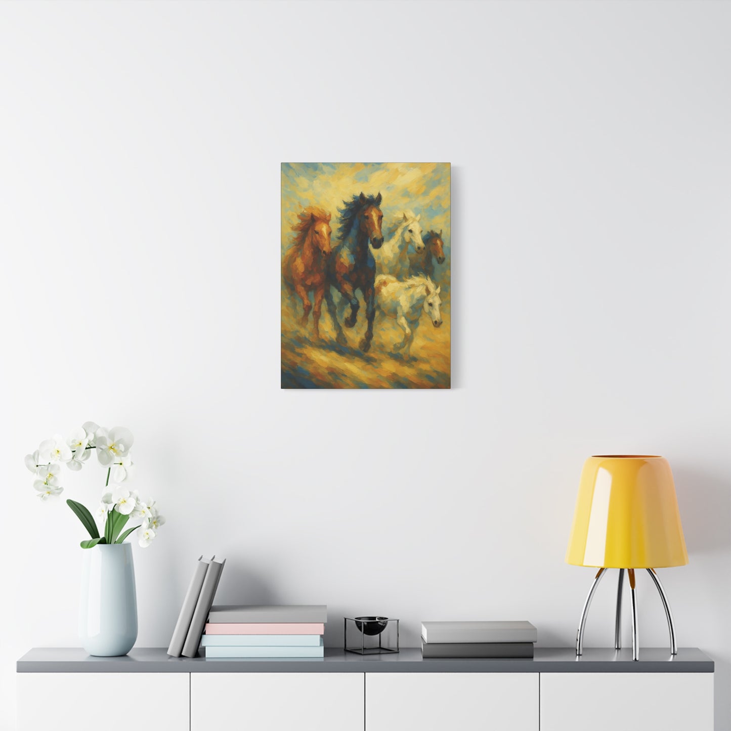 Galloping Wild Horses Matte Canvas Print — Stretched 1.25"