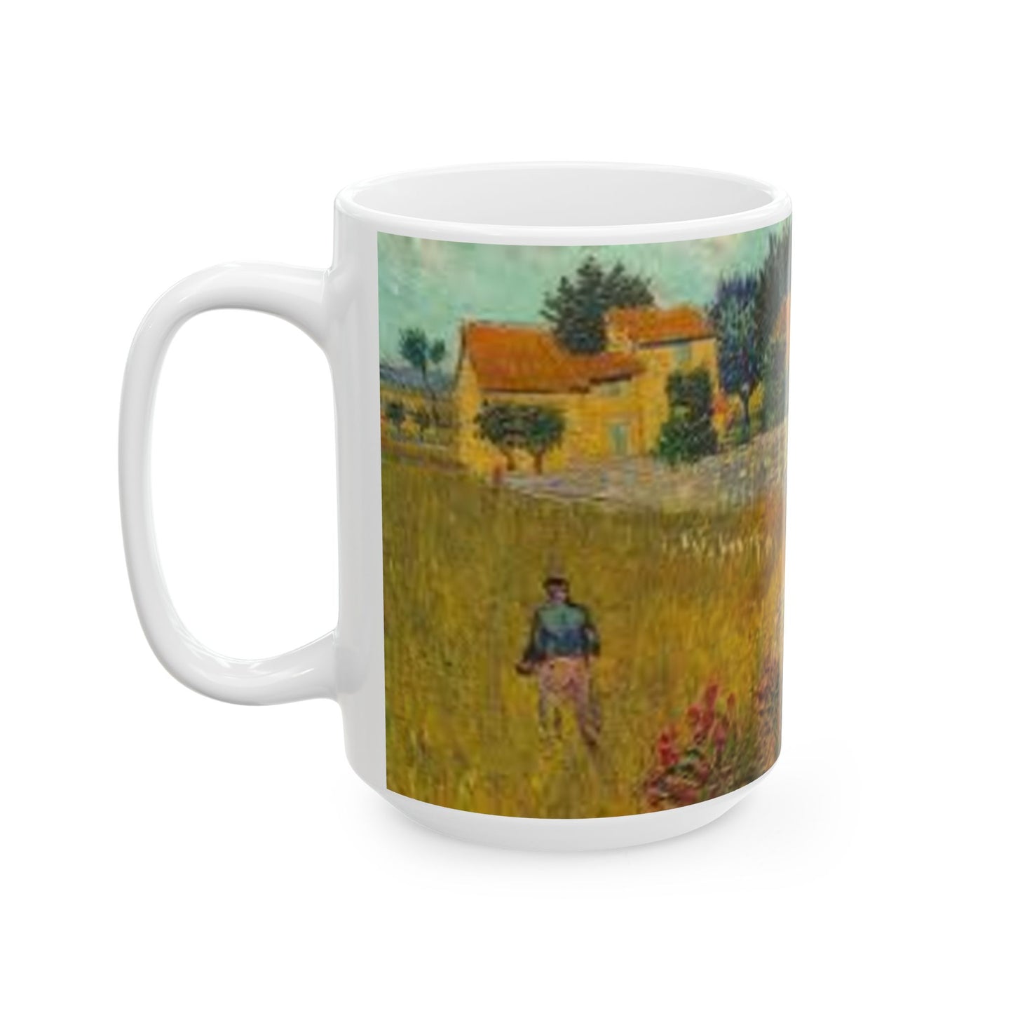 Van Gogh Paisaje 2 - Ecos de los Maestros - Taza de Cerámica — Taza de Café de Prado Sereno y Cielo (11oz, 15oz)