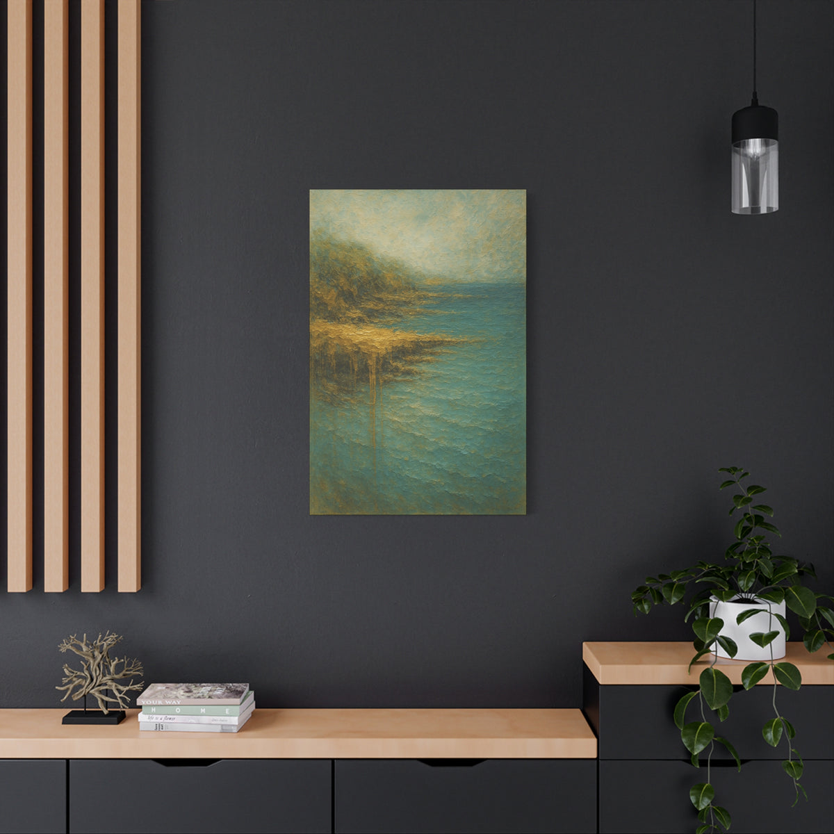 Acantilado Gold Coast-Colección abstracta costera-Lienzo de arte fino