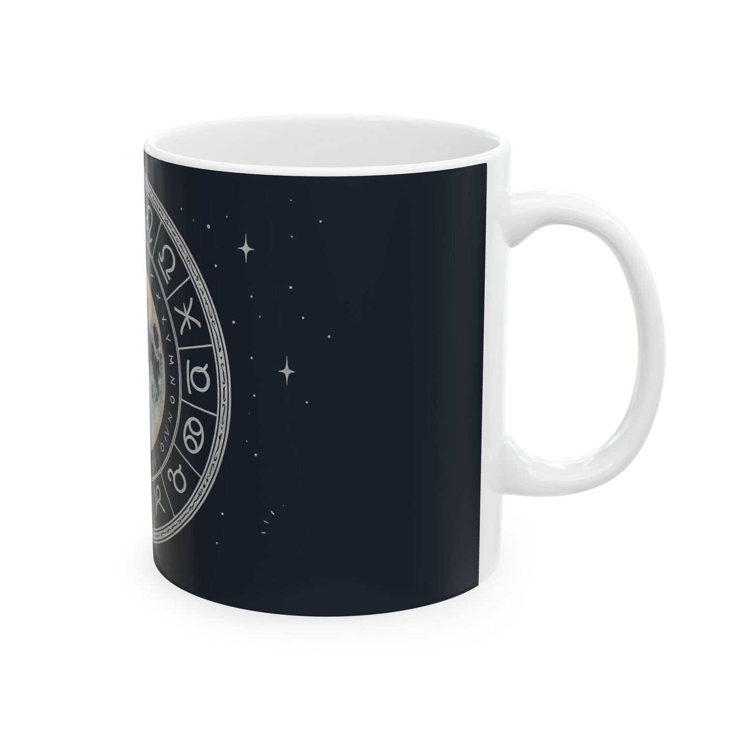 Taza de cerámica Eclipse Lunar — Taza de café de astrología de fases lunares del zodiaco (325 ml, 444 ml)