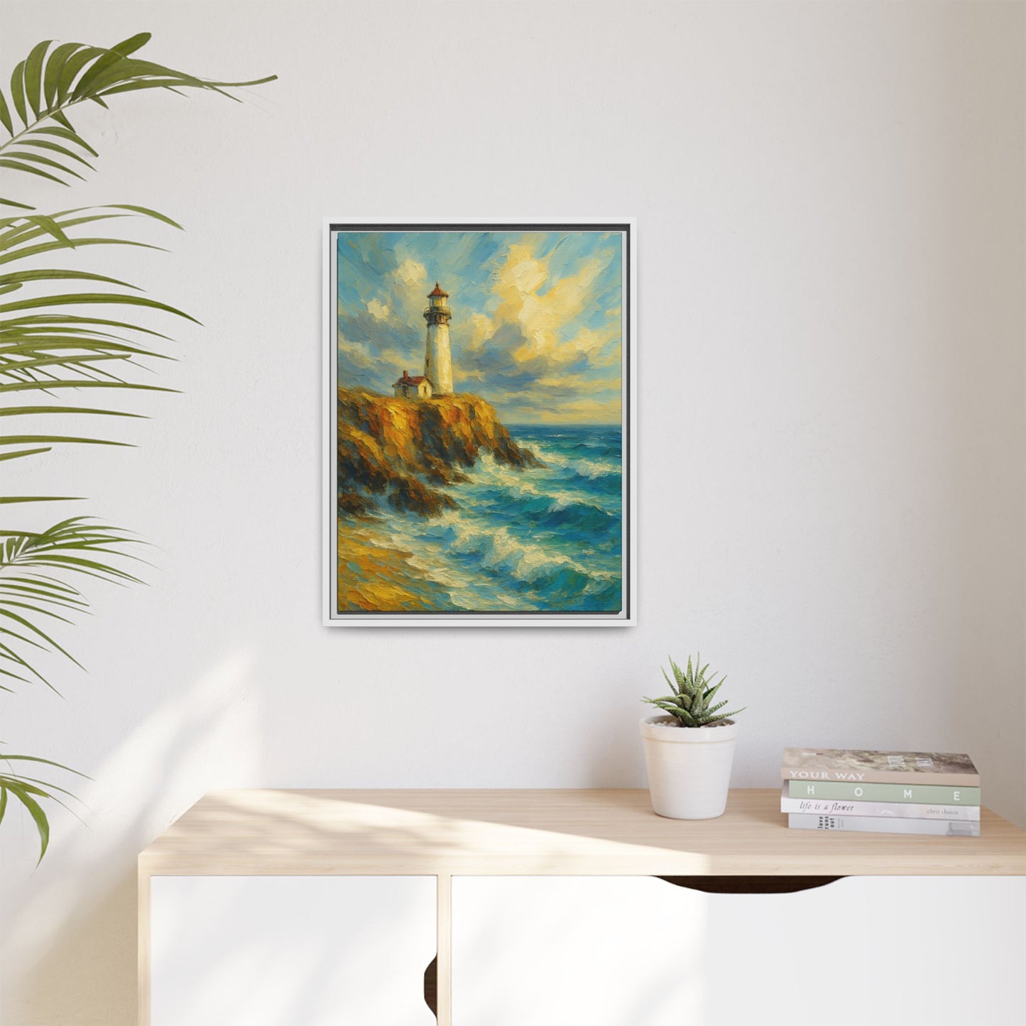 Lighthouse-Coastal Harmony Colldection-Framed Matte Canvas Print