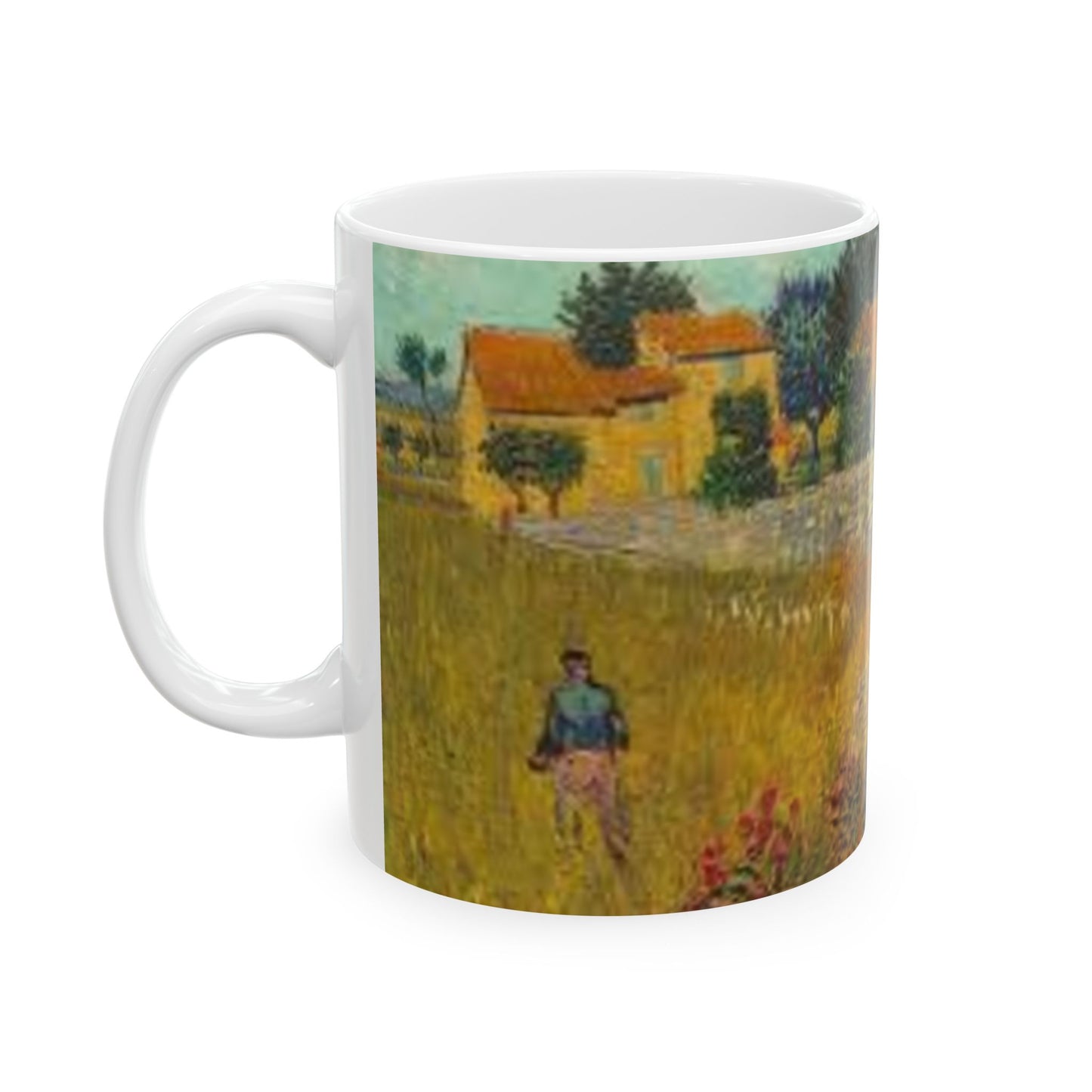 Van Gogh Paisaje 2 - Ecos de los Maestros - Taza de Cerámica — Taza de Café de Prado Sereno y Cielo (11oz, 15oz)