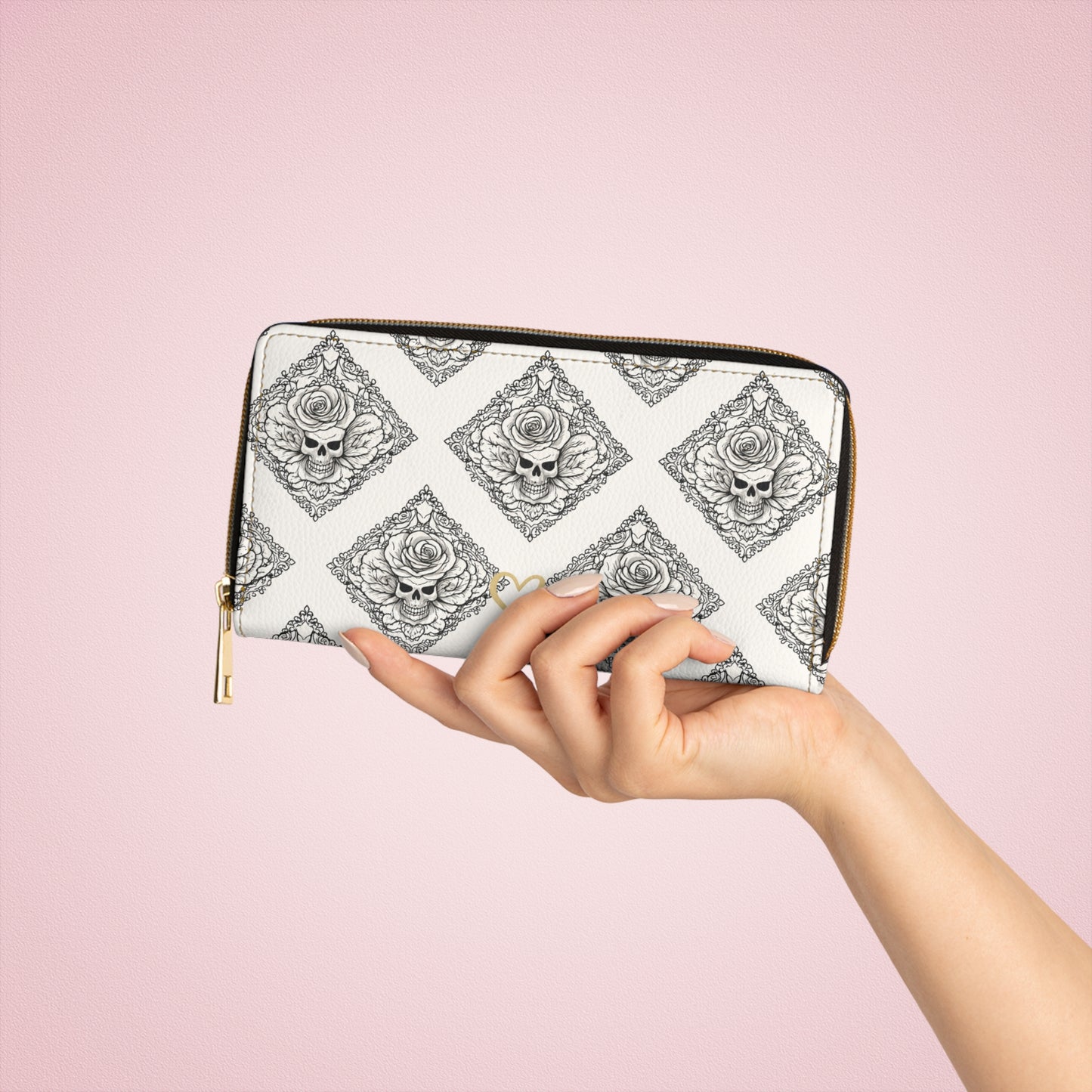 Relic Bloom Zipper Wallet — Gothic Floral Zip Clutch for Women