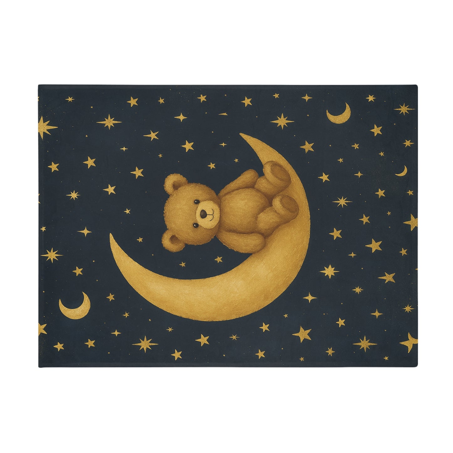 Manta de felpa aterciopelada "A la Luna" — Sueños celestiales-Manta para bebé de noche estrellada y acogedora