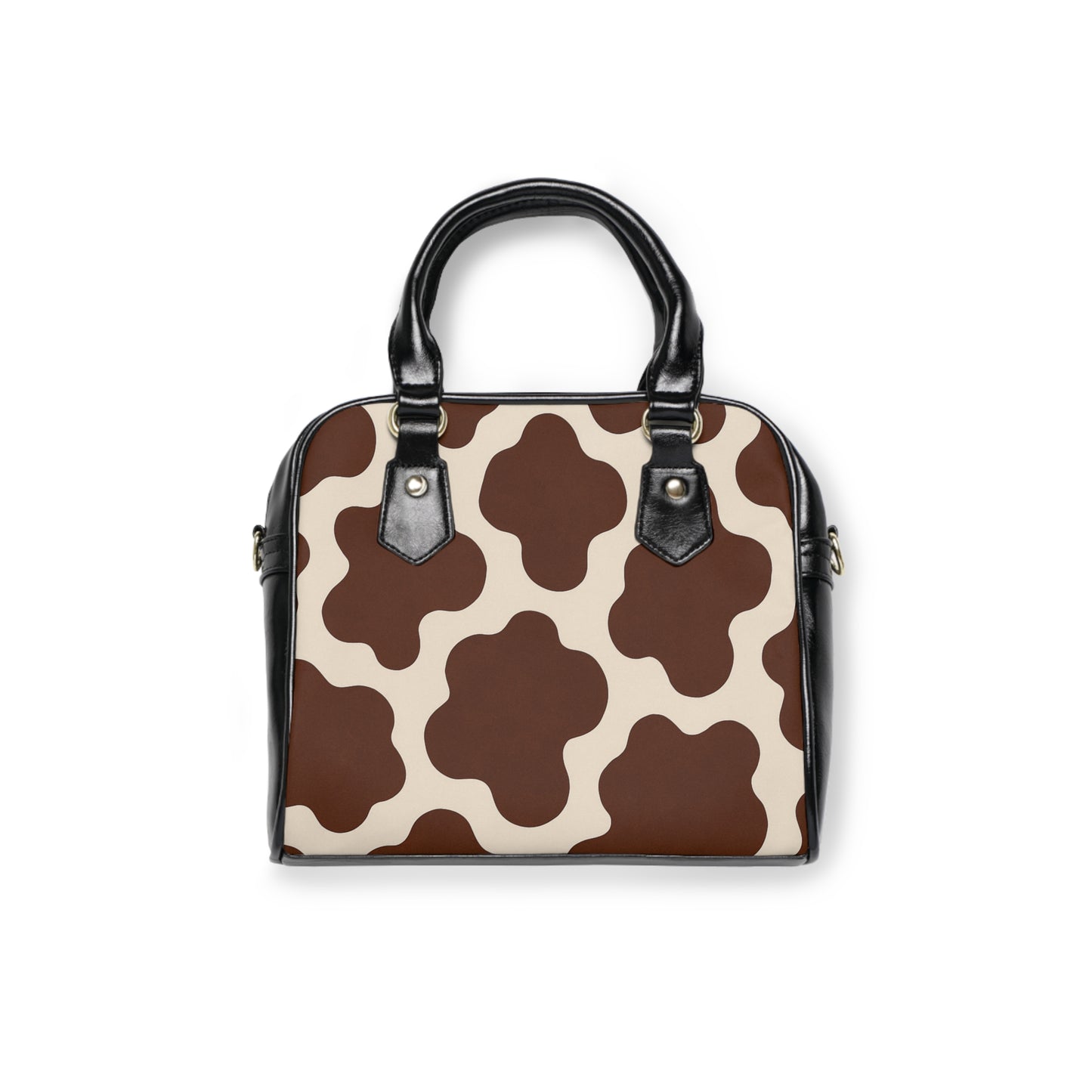 Bolso de hombro con estampado de vaca — Bolso de mano retro con estampado de piel de vaca marrón