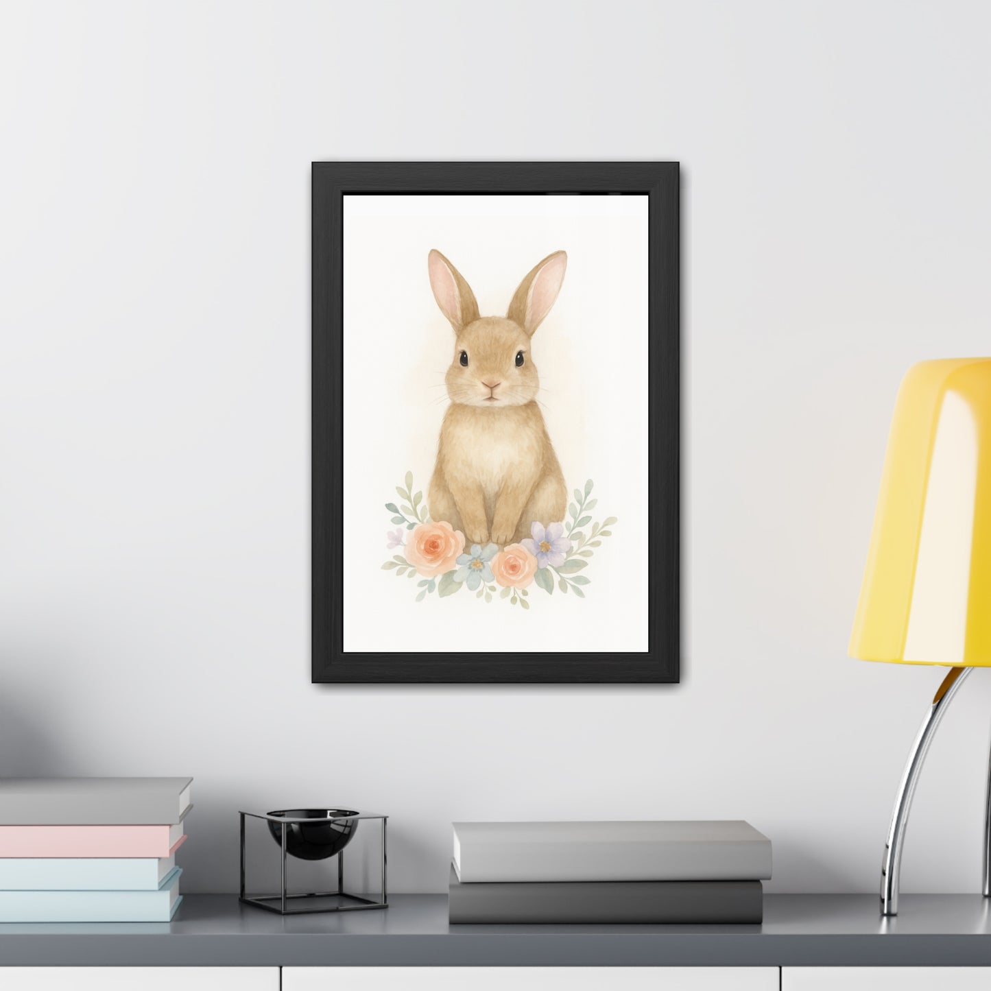 Póster enmarcado Conejo - Amigos del bosque estilo rústico chic