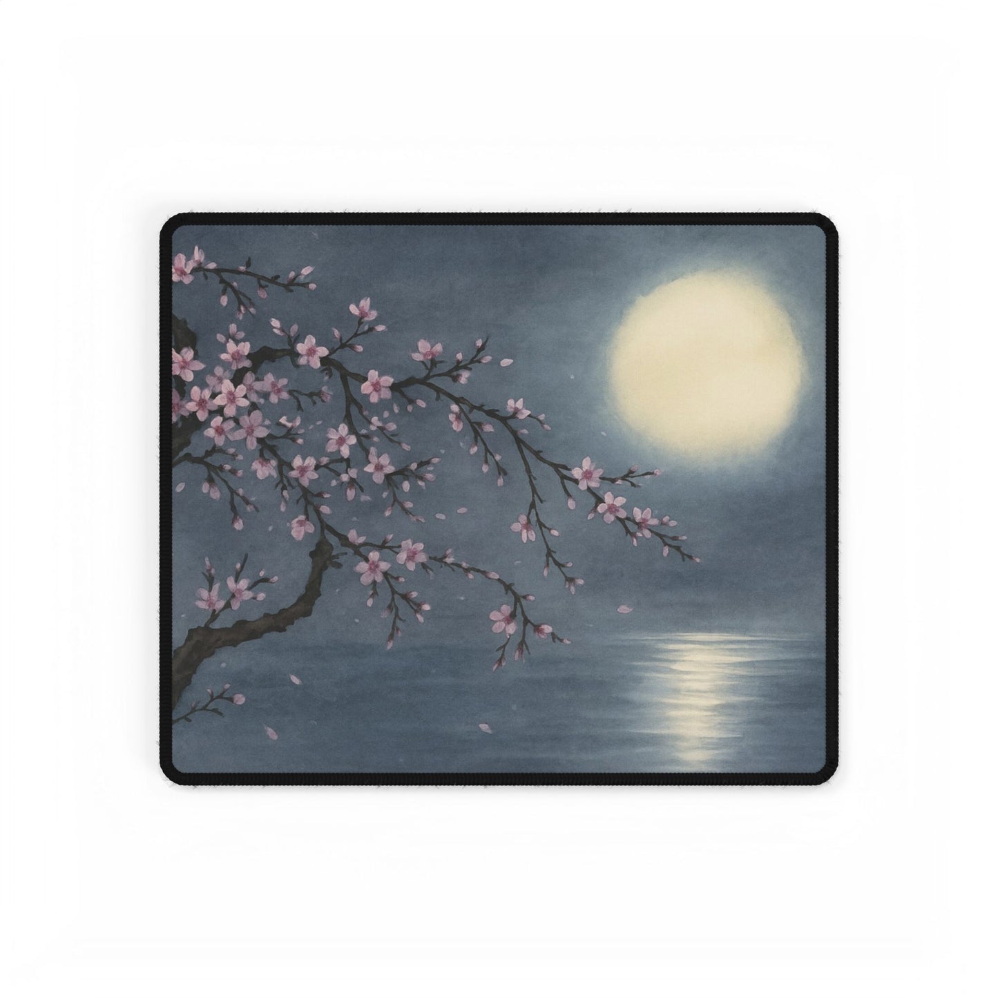 Cherry Blossom and Moon — Echoes of the Masters — Desk Mat for Home & Office
