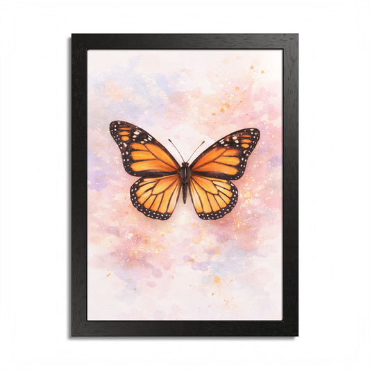 Monarch Butterfly Framed Poster — Watercolor Wall Art for Nursery & Bedroom