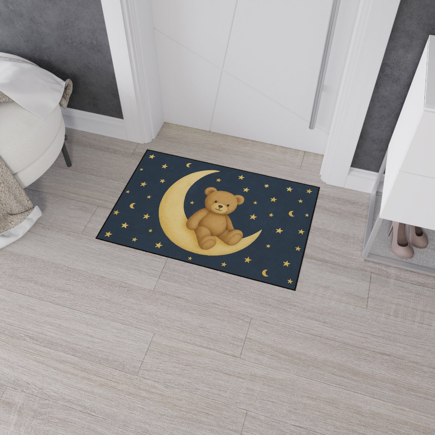A la Luna – Alfombrilla resistente para suelo Starfield | Alfombra de juego y guardería Celestial