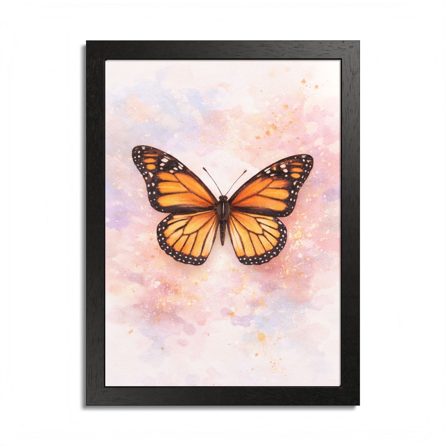 Póster enmarcado Mariposa Monarca — Arte de pared en acuarela para habitación de bebé y dormitorio