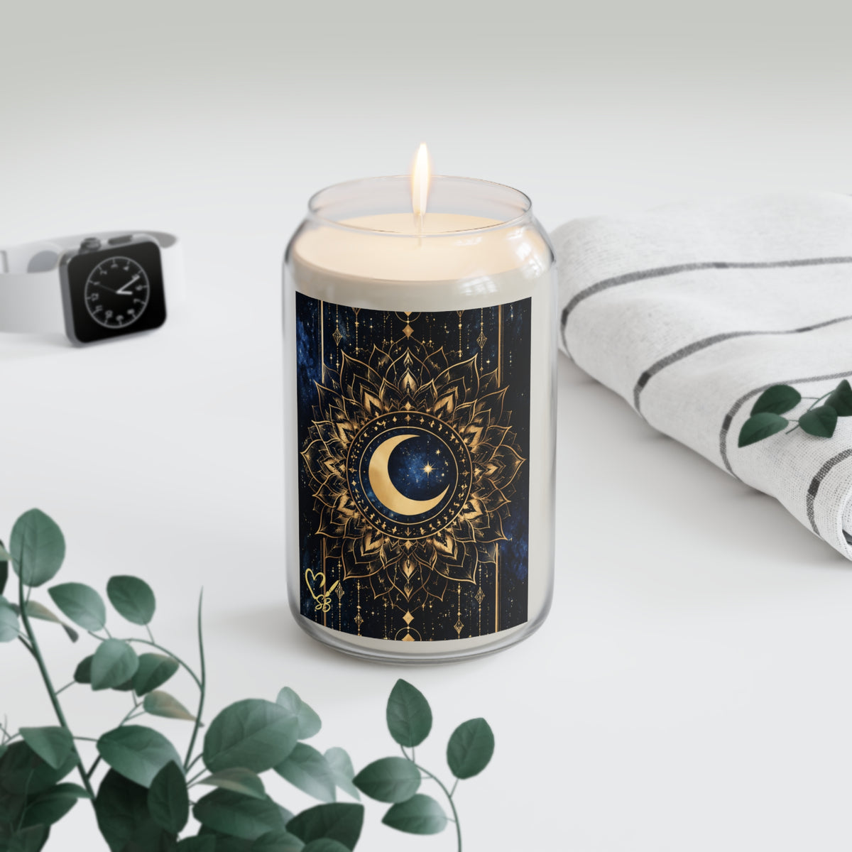 Moon Mandala Scented Soy Candle — 13.75oz Aromatherapy Candle