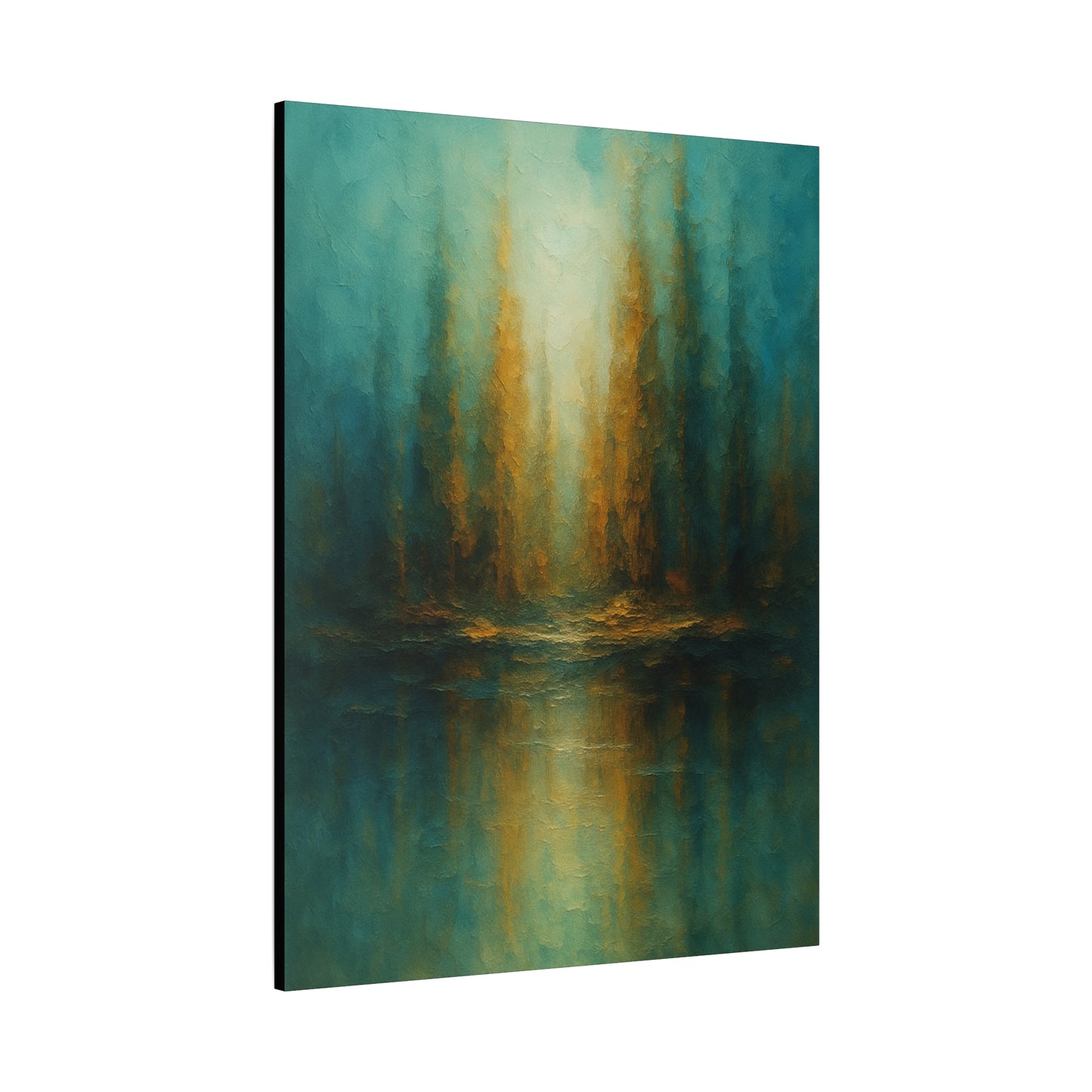 Teal and Gold-Abstract Collection- Canvas Wall Art — Matte Stretched Canvas