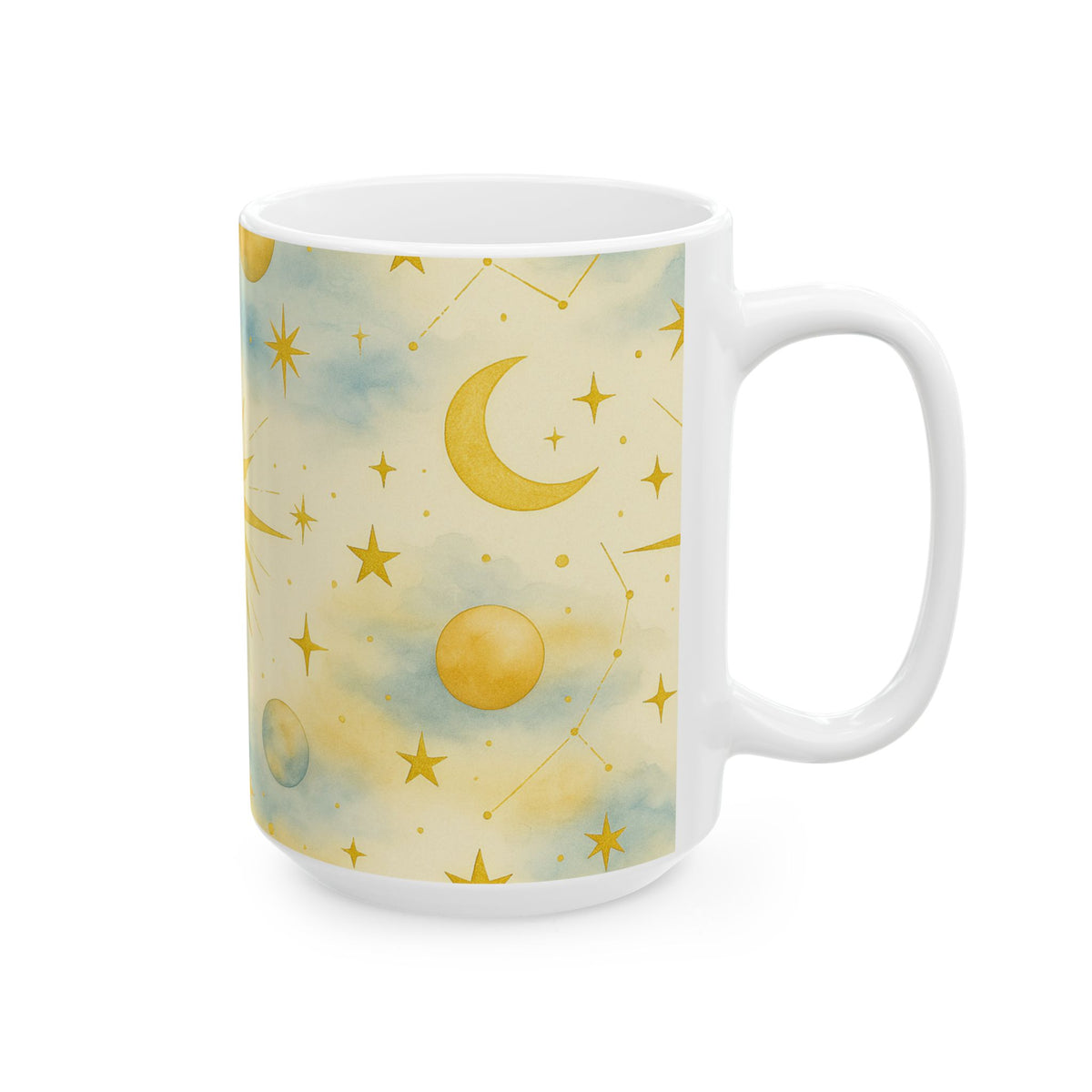 Celestial Sun and Moon-Celestial Dreams Collection- Mug 11oz - Starry Universe Design