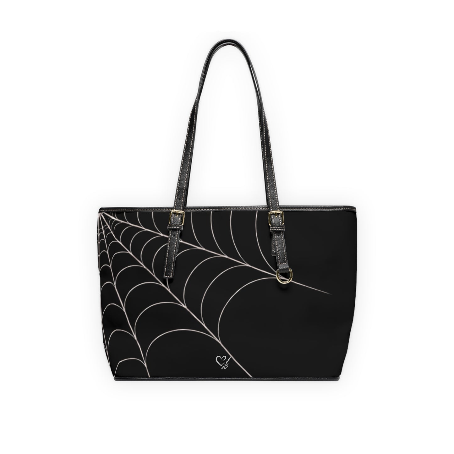 Drift -Spiderweb PU Leather Shoulder Bag — Gothic Black Tote for Halloween & Everyday