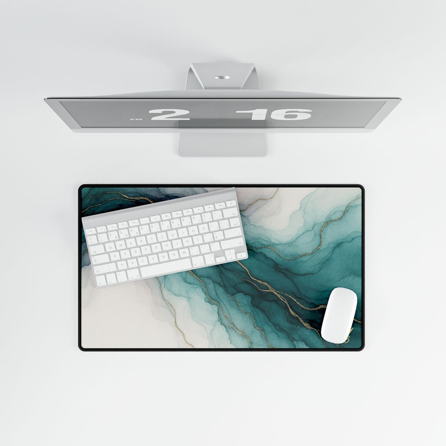Waters Edge — Elegant Watercolor Desk Mat for Home Office