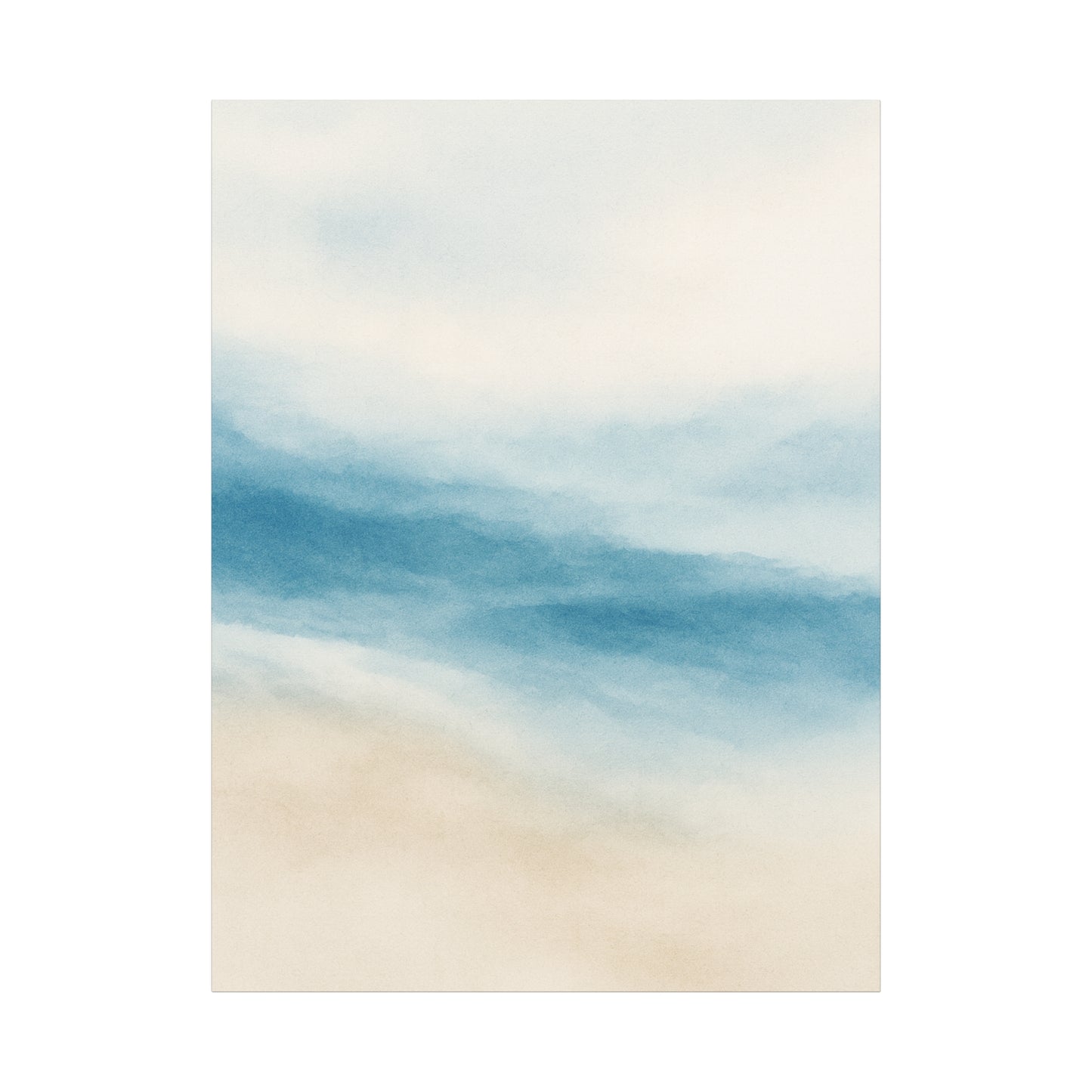 Lienzo decorativo de pared en acuarela azul Océano 2 - Acabado mate estirado