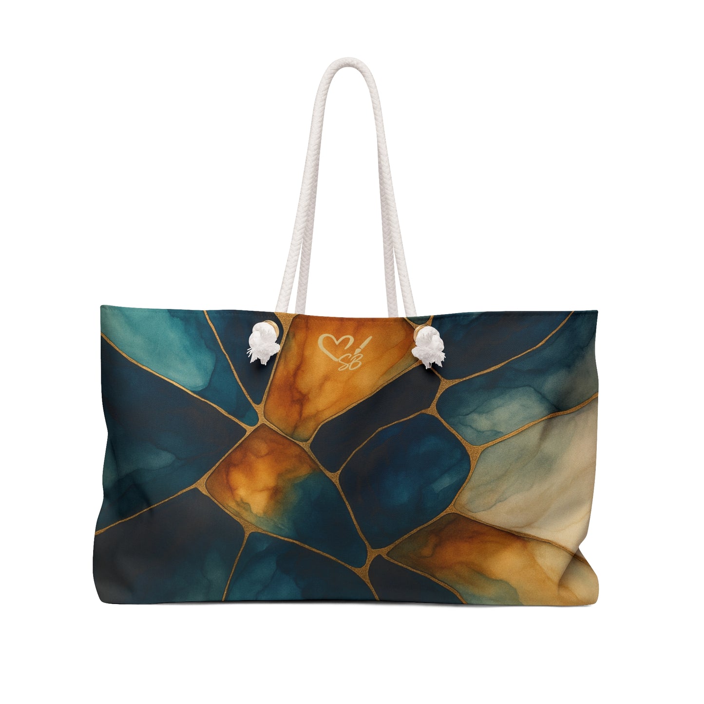 Lissette-2025 Colección Artisan Luxe - Bolso de Viaje "Weekender" - Bolsa de Viaje en Tonos Turquesa y Ámbar