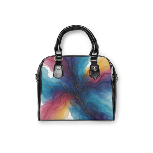 Gloria Shoulder Handbag — Abstract Watercolor Floral Design Small Purse