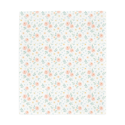 Woodland Friends Floral Country Chic Plush Fleece Blanket