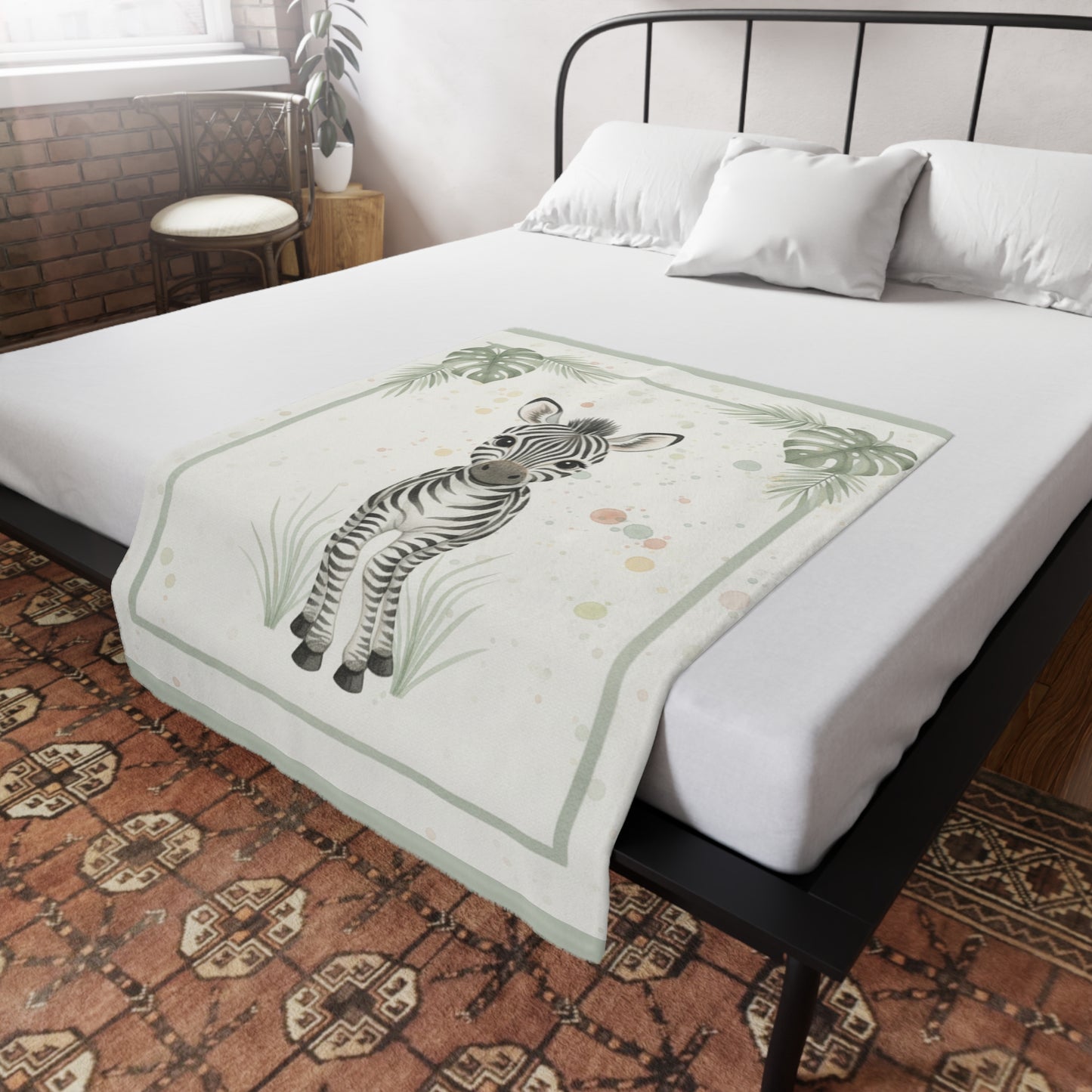 Baby Zebra 2 - Baby Safari Plush Blanket -Coordinates with Baby Safari nursery items Baby