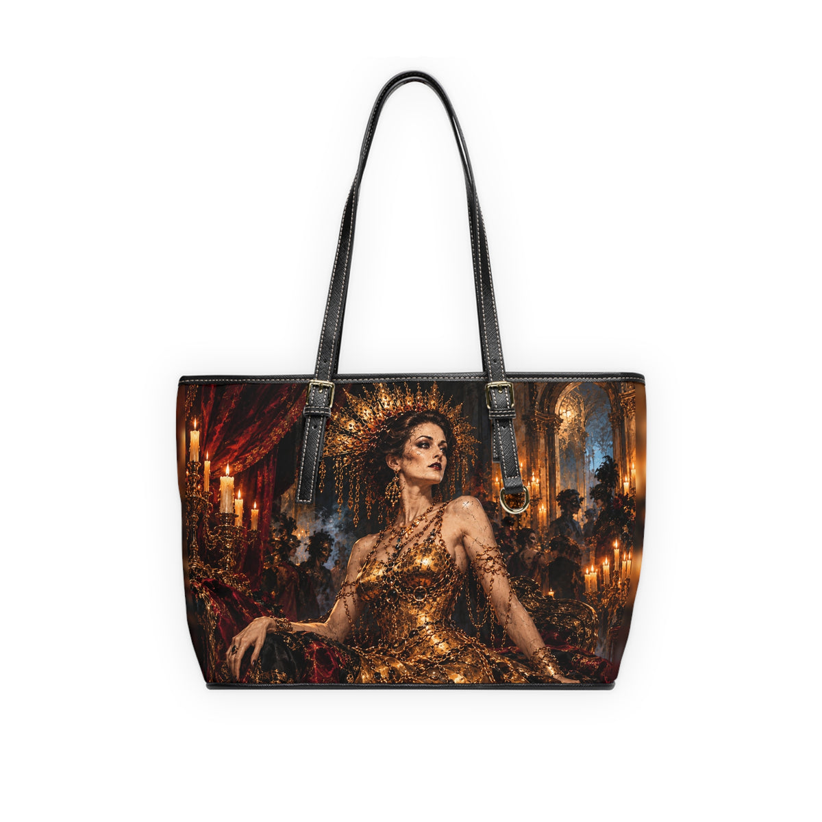 Glamorous Victorian Woman PU Leather Shoulder Bag- Gilded Queen