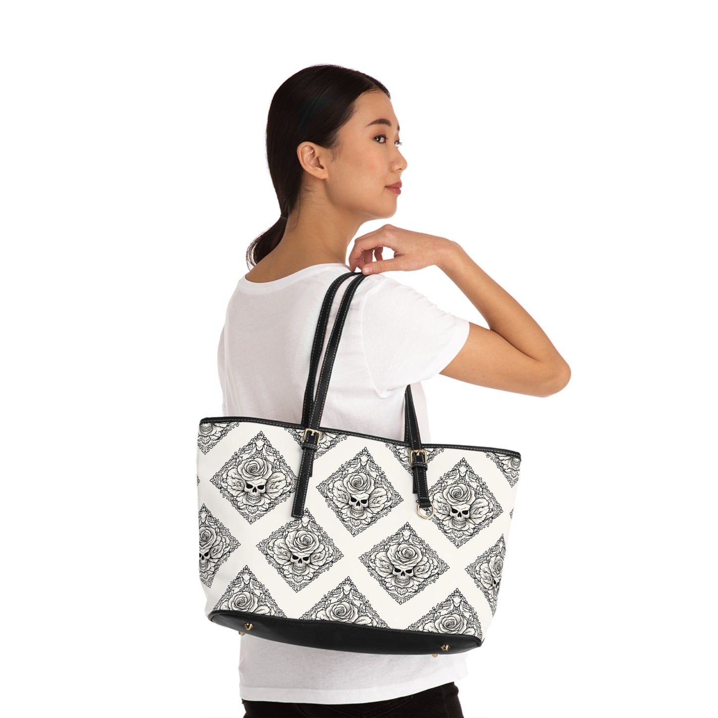 Relic Bloom – Bolso de hombro gótico de cuero sintético