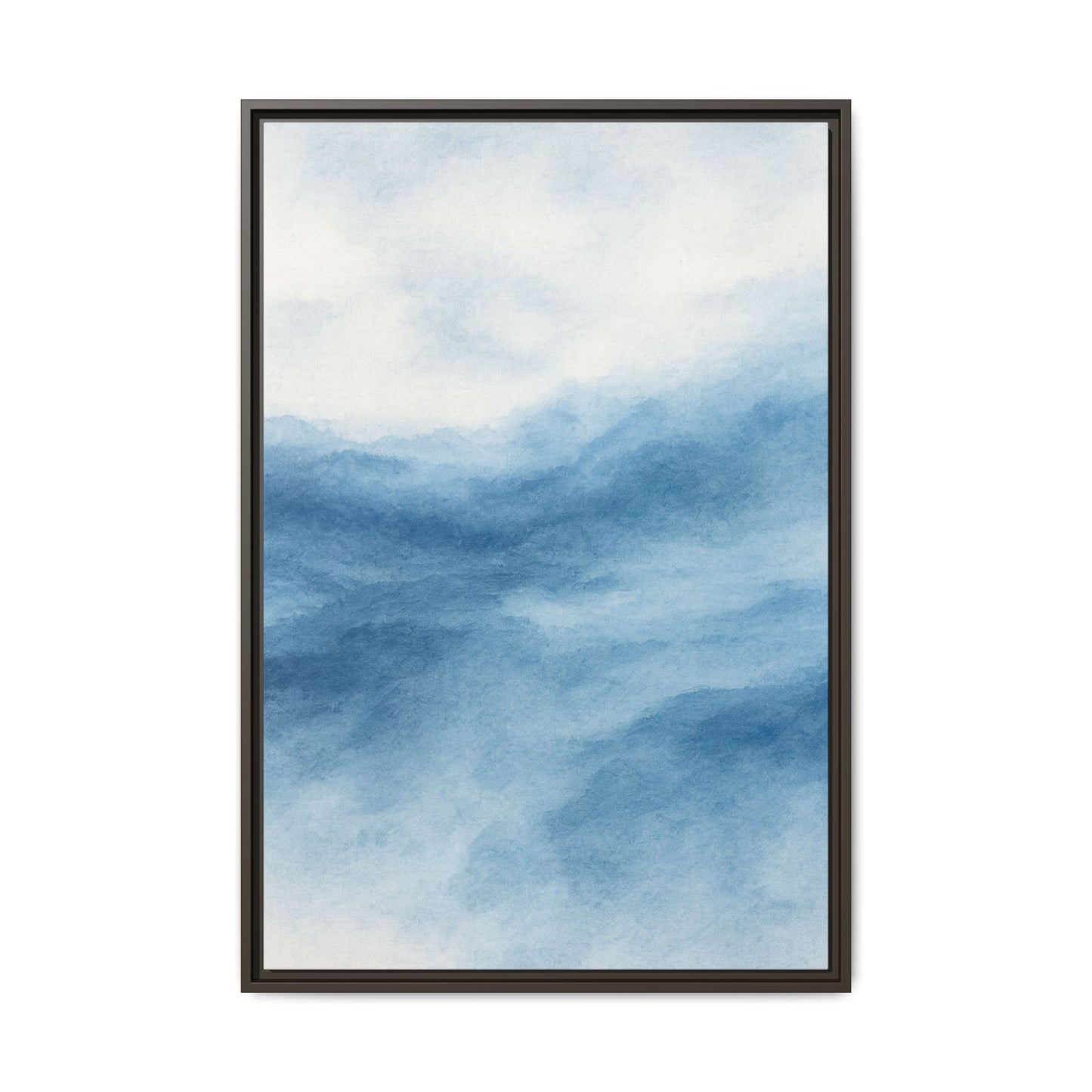 Coastal Whispers 2-Watercolor Abstract Matte Canvas Framed Wall Art